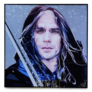 The witcher เดอะ วิทเชอร์ Geralt of Rivia เกรอลท์แห่งริเวียรูปภาพ​ติด​ผนัง​ pop art กรอบรูป​ ของขวัญ แต่งบ้าน ของ​สะสม