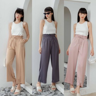 Kimmame - กางเกง รุ่น Satin Bow Pants 4 สี