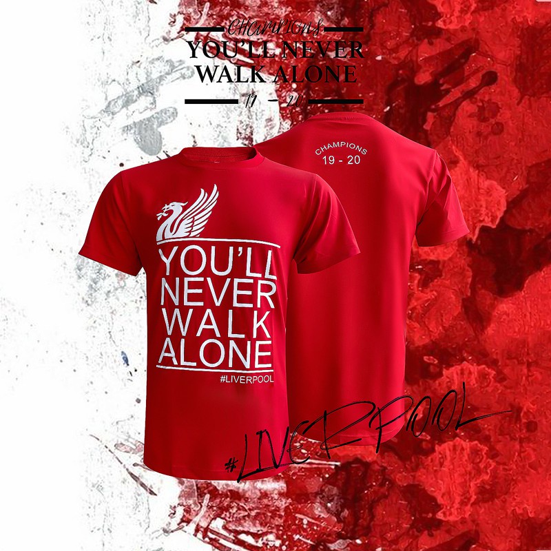 พร้อมส่ง！！ เสื้อยืดเชียร์ทีม Liverpool CHAMPIONS 2019-2020 พร้อมส่ง