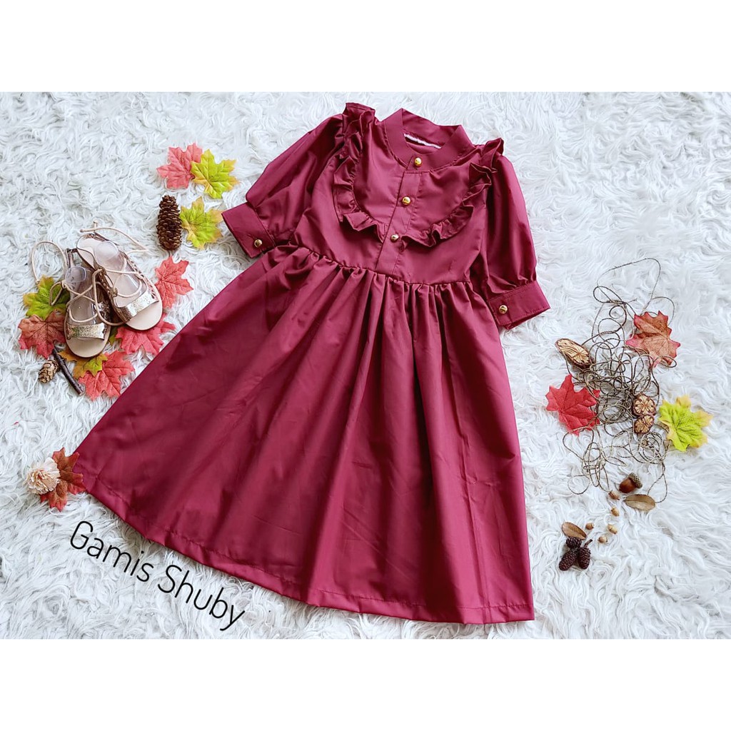 SHUBY CHILDRENS GAMIS 6-7 YEARS OLD IN MAROON (พร้อมสต็อก)