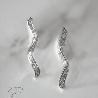 ต่างหูประดับพลอยเงินแท้ 925 Earring Silver 925-(E07140149)