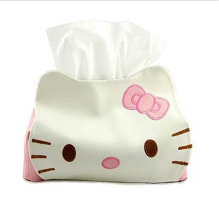 【Life-365】กล่องกระดาษทิชชู่หนัง Pu ลาย Hello Kitty สําหรับตกแต่งบ้าน