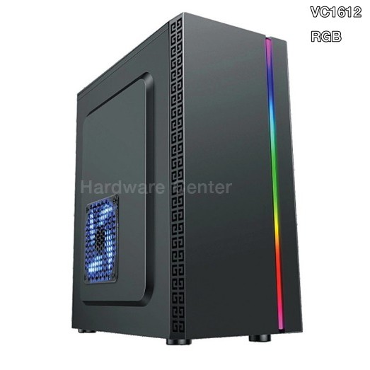 CASE (เคส) VENUZ รุ่น VC1612 ATX Computer Case with RGB LED lighting (เคสมีไฟ RGB) - Black