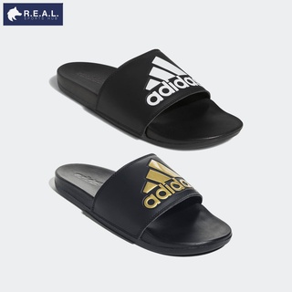 💸ลด45.-ใส่โค้ดRSPRAUG1💸รองเท้าแตะ Adidas พื้นนิ่ม รุ่น Adilette Comfort ลายโลโก้สีขาว และสีทอง [ GY1945 GY1946 ]