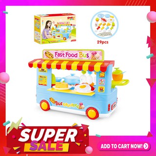 Morning Fast food bus playมีเสียงมีไฟกล่องใหญ่No.889-65​(กล่องใหญ่)