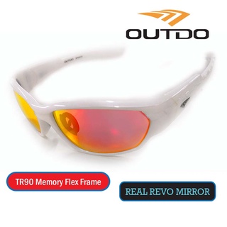 Outdo แว่นสปอร์ต กรอบขาว วัสดุ TR90 ยืดหยุ่นได้ เลนส์ PC ปรอท REVO และ เลนส์ตัดแสง Polarized รูปโฉม Sport โฉบเฉียว คุณภา