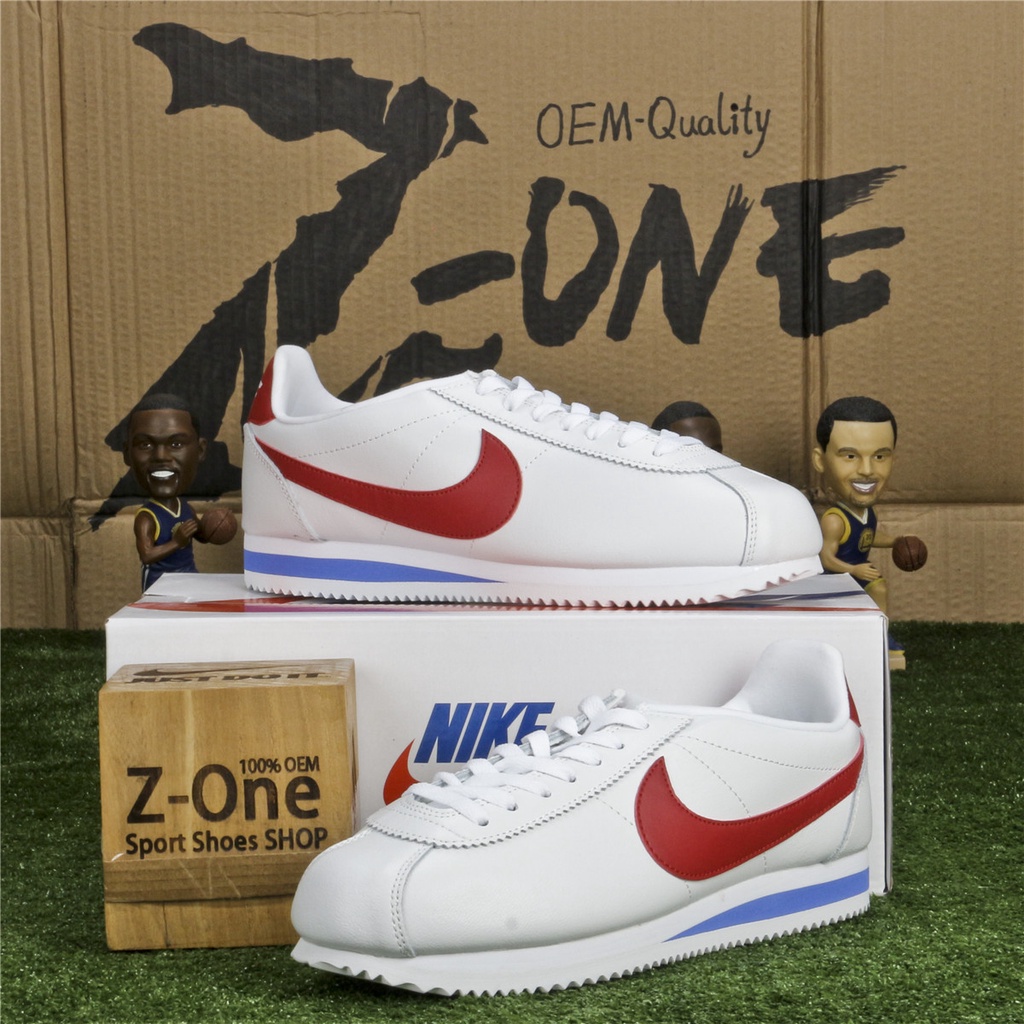 Nike Classic Cortez Running Shoes For Women Men White/Red Low Cut