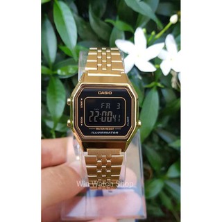 Win Watch shop นาฬิกา Casio รุ่น LA680WGA1Bนาฬิกาข้อมือผู้หญิงสายแสตนเลสสีทอง ดีไซน์แบบวินเทจ สุดฮิต เต็ม