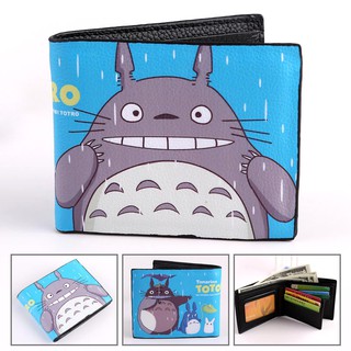 Totoro การ์ตูนสี 3D ย่อหน้าสั้น ๆ กระเป๋าสตางค์หนัง