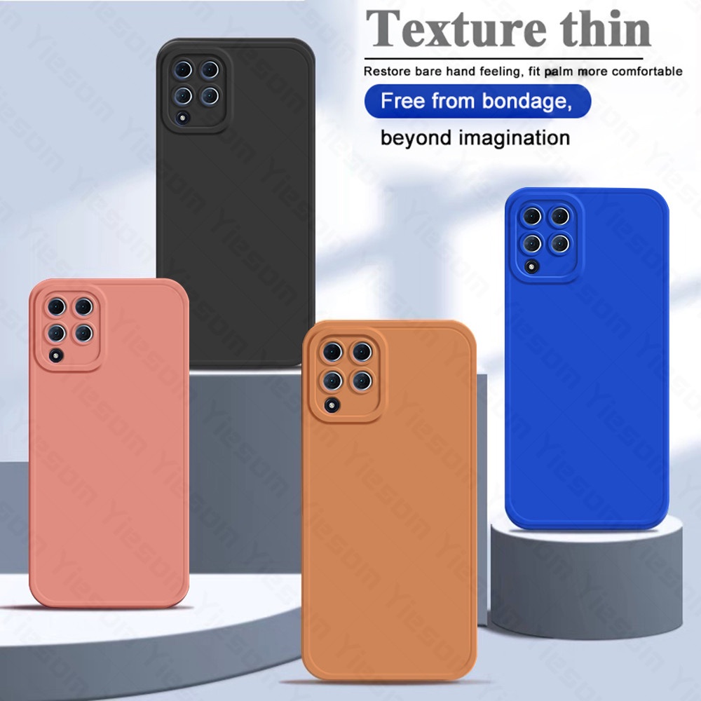 สีทึบ Matte ซิลิโคนสําหรับ Samsung Galaxy A12 A04 A22 M12 M22 M32 M23 M52 M33 M53 5G กล ้ องป ้ องกันฝาครอบนุ ่ ม