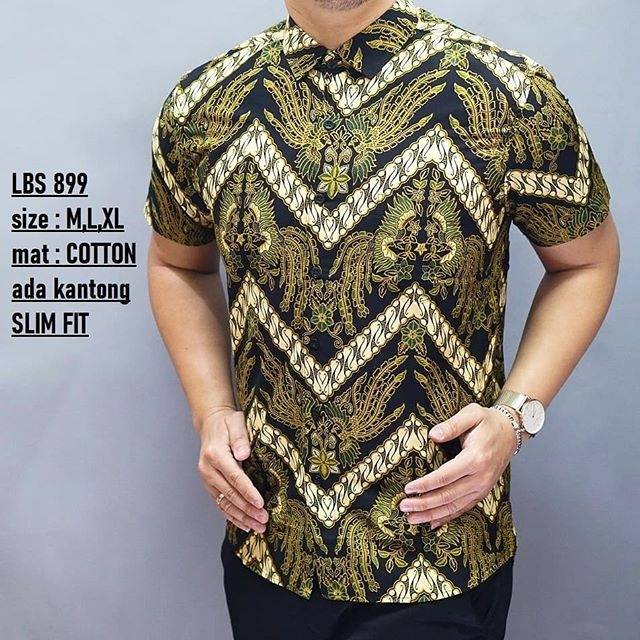 Kemeja Lbs 899 HEM เสื้อเชิ้ตแขนสั้นผู้ชาย SLIM FIT SHORT SLEEVES LUIGI BATANI