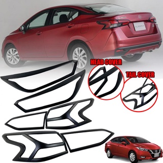 ครอบไฟหน้า + ครอบไฟท้าย รุ่น นิสสัน อัลเมร่า NISSAN ALMERA ปี 2019 - 2020 ดำด้าน
