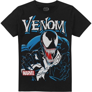 [100% Cotton] Marvel เสื้อยืดแขนสั้นลําลอง พิมพ์ลาย Venom Anthihero สีดํา ขนาดใหญ่ พลัสไซซ์ ไซซ์ XS-3XL ของขวัญวันเกิด ส