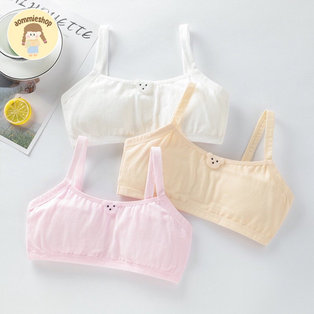 เสื้อชั้นในเด็ก เสื้อชั้นในเด็กโต  ผลิตจากผ้า cotton 95% ผสม spandex 5% ขนาดฟรีไซส์ รอบ-อก 26-34 นิ้ว มีความยืดหยุ่น ผ้า