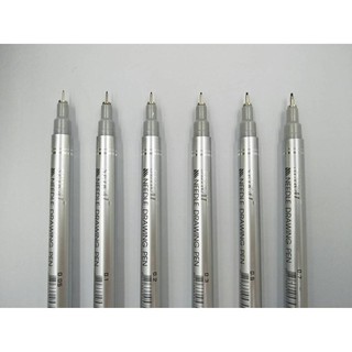 ปากกา Needle Drawing Pen มีขนาดหัวให้เลือก 0.05/ 0.1/ 0.2/ 0.3/ 0.5/ 0.7