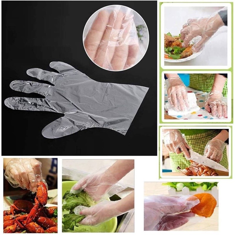 ถุงมือพลาสติก ทำสวน  ( 1 กล่อง 100 ชิ้น )