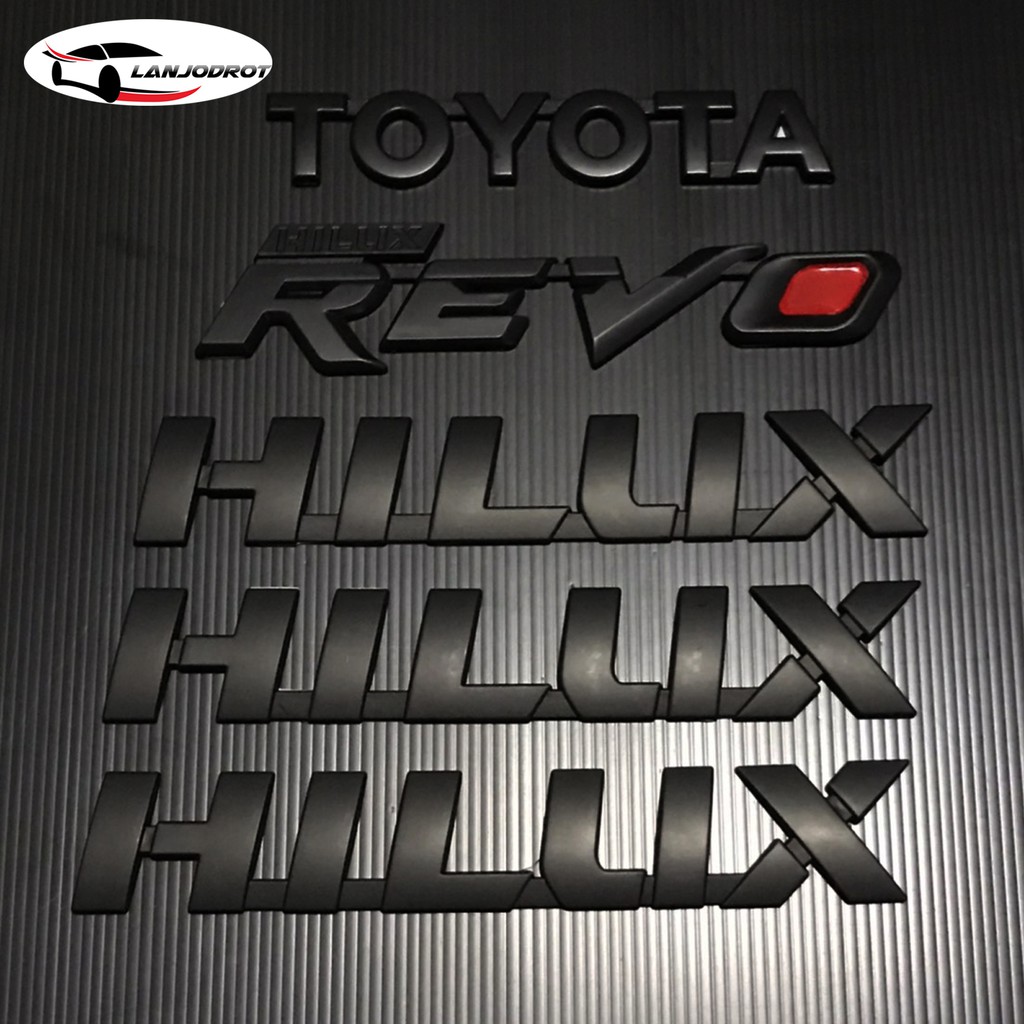 1 ชุด (5 ชิ้น) ป้ายโลโก้ สติ๊กเกอร์ 3D แต่งรอบคัน สำหรับ Toyota Hilux REVO โตโยต้า ไฮลักซ์ รีโว่ สีดำด้าน