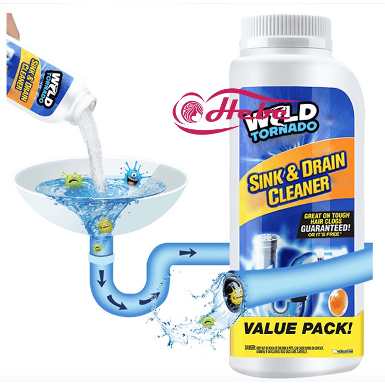 ผงละลายแก้ท่อตันล้างไขมันในท่อ wild tornado Sink&drain cleaner