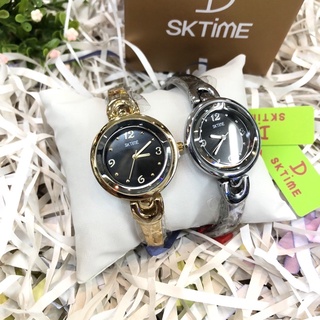 SK-TIME นาฬิกาข้อมือหญิงQuartz Analog3ATM กันน้ำ ตัวเรือนและสายสแตน3ไมครอน