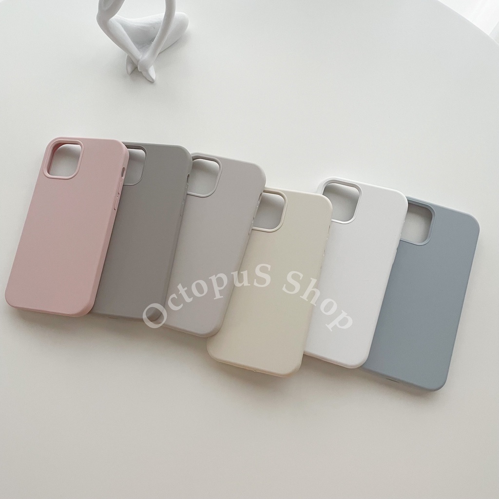 (สำหรับรุ่น 13 - 15 pro max) เคสซิลิโคน สีล้วน ไม่มีโลโก้ เคสเนื้อซิลิโคน เคสบุกำมะหยี่ ลบรอยปากกาได้ ***พร้อมส่ง***