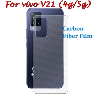 For Vivo V21 (4g / 5g) ฟิล์มสติกเกอร์หลังเครื่อง 3D ลายเคฟล่า กันน้ำกันเหงื่อ กันรอยขีดข่วน กันรอยเคสกัด