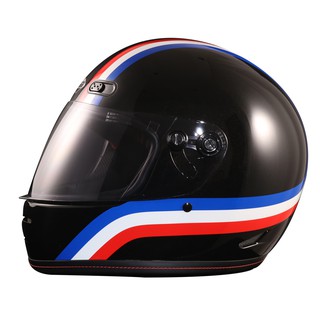 Real Helmets - หมวกกันน็อคเต็มใบวินเทจ Vintage RS Triple ดำ-แดง