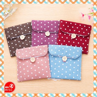 MUIMISC ♥ Polkadot bag- กระเป๋าจัดเก็บสิ่งของ สำหรับของกระจุกกระจิก กระเป๋าใส่ผ้าอนามัย ราคา 19 บาท