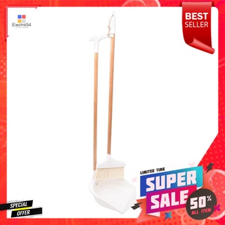 ชุดไม้กวาดพร้อมที่โกยผงพับได้ ACCO MOKU 8 นิ้ว สีขาวBROOM SET ACCO MOKU 8" WHITE