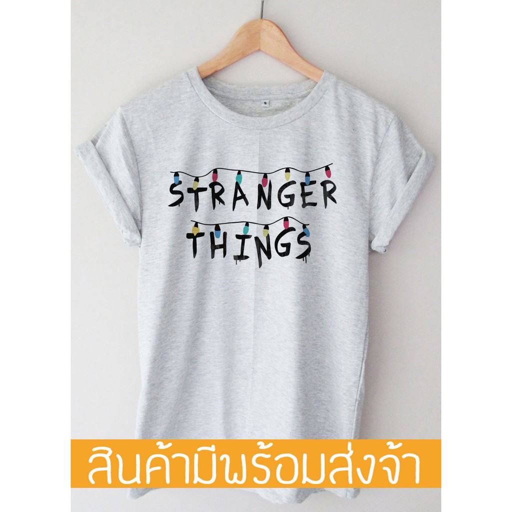 HWJj /stranger things t-shirt เสื้อยืด! เสื้อยืดคอกลมผ้าฝ้าย
