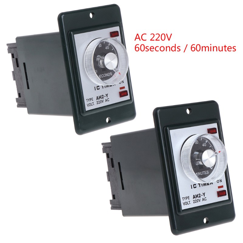 SELAN♥0-60 seconds/minutes Power On Delay Timer Time relay AC 220V AH2-Y