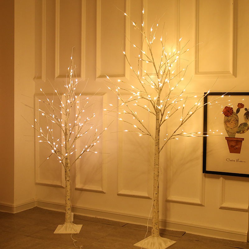 ஐ ❡ไฟ LED, ไฟต้นเบิร์ชสีขาว, ห้องจัดงานแต่งงาน, การจัดวางฉากบ้านใหม่, พื้นหลังที่สร้างสรรค์, ไฟต้นไม้เรืองแสง, ไฟตกแต่งร