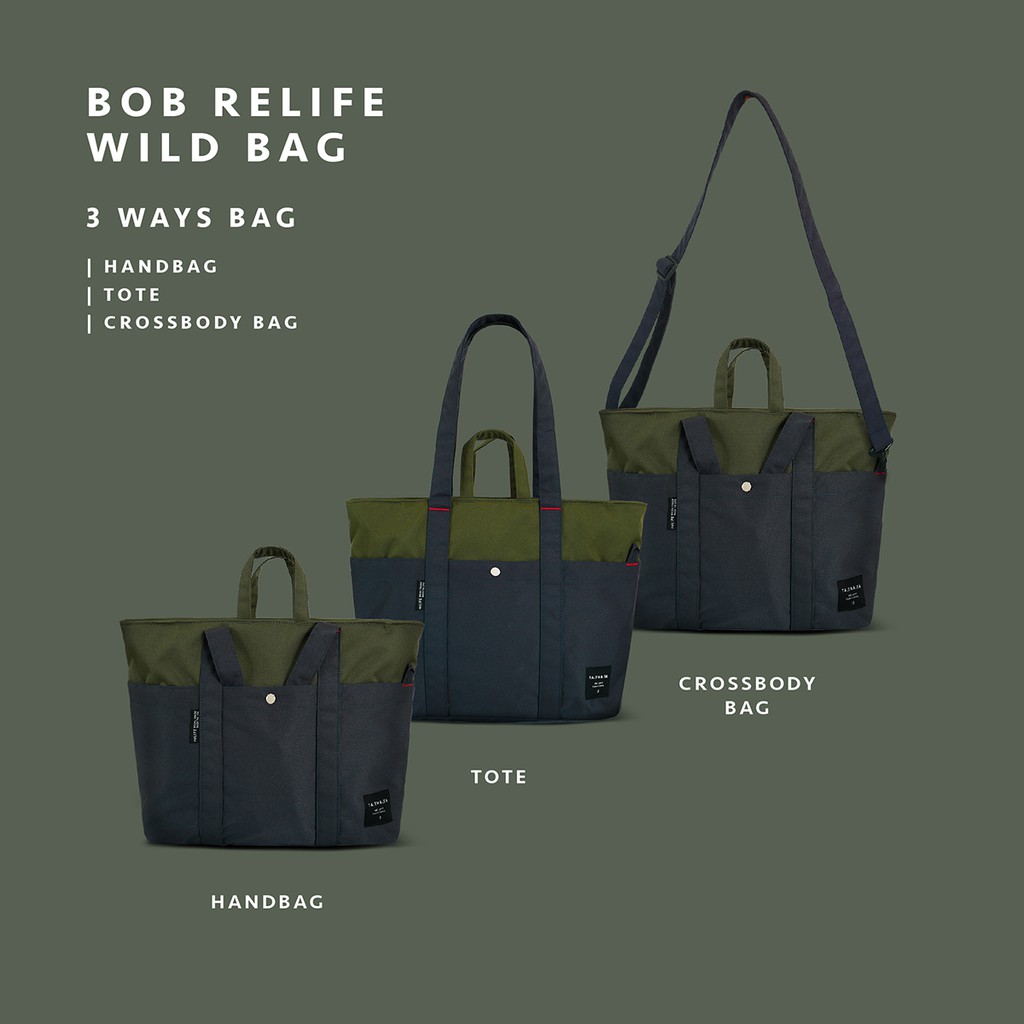 Bob relife wild กระเป๋าสะพายไหล่ รุ่นบ็อบไวด์ สีเขียว / กระเป๋าสะพายข้าง