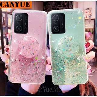 Xiaomi 11T 10 Pro Mi 11 Ultra 10T Lite Redmi 10X 10Xpro (5G) Bling Glitter Sequins Silicone Case Xiaomi11Tpro Mi11 Ultra Mi11Lite Mi10T Mi10 Redmi10 10x Pro Luxury Foil Powder Soft Cover Crystal Protective Shine Phone Casing with Airbag Stand Popsocket