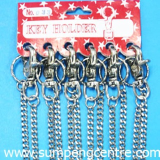 พวงกุญแจก้ามปูมีโซ่ no:033 (6 ชิ้น),  Hook keychains with shackles no:033 (6 pieces)