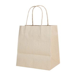ถุงกระดาษน้ำตาล มีหู ขนาด 19x13x21 ซม./ERROE brown paper bag with handle, size 19x13x21 cm.