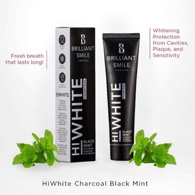 ยาสีฟัน Brilliant Smile ™ Hi White Charcoal Black Mint Toothpaste (65 ml)