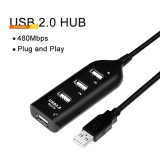 【RAC】อะแดปเตอร์แยกฮับ Usb 2.0 4 พอร์ต 480Mbps ความเร็วสูง แบบพกพา สําหรับคอมพิวเตอร์ แล็ปท็อป