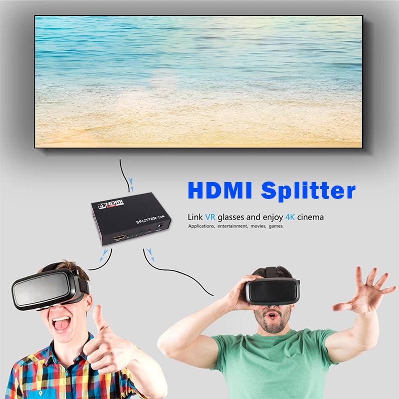 กล่องฮับสวิตช์ Hdmi 1080p 1X4 พอร์ต 4K Hdmi พร้อมพาวเวอร์ซัพพลาย