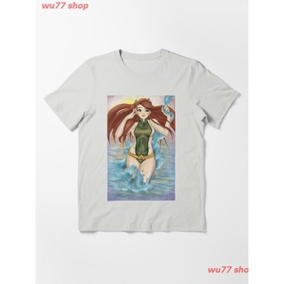 New Aqua Girl Essential T-Shirt เสื้อยืด ดพิมพ์ลาย เสื้อยืดผ้าฝ้าย คอกลม cotton ความนิยม discount Unisex