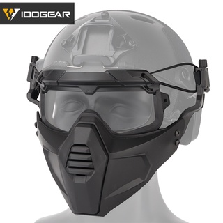 Idogear หน้ากากครึ่งหน้า &amp; แว่นตาแว่นตายุทธวิธีสําหรับ Oc Style หมวกกันน็อค 6604 Tactical Training Gear