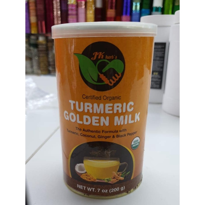 JK HERBS CERTIFIED ORGANIC TURMERIC GOLDEN MILK 200GM + GREE @@