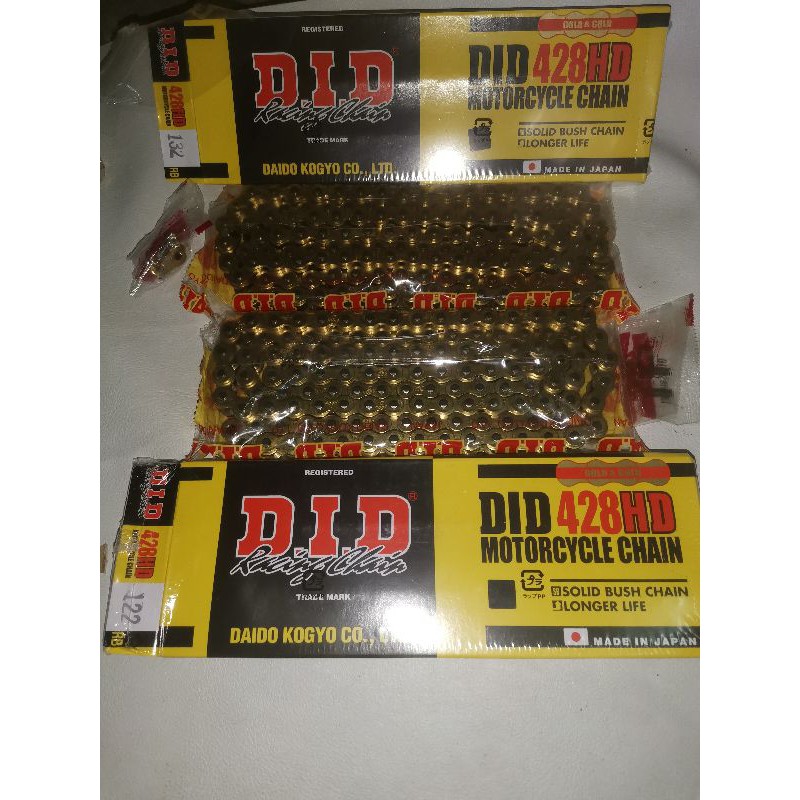 DID 428HD GOLD CHAIN 122L,132L