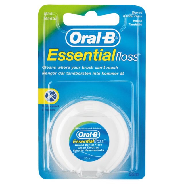 Oral-B Oral B Dental Essential Floss Mint ออรัลบี ไหมขัดฟัน รสมินต์ ความยาว 50 เมตร จำนวน 1 ชิ้น (04865)