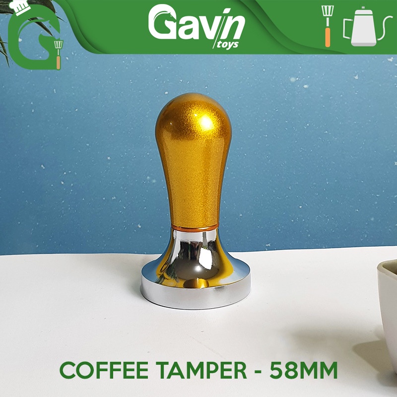 Tamper 58 mm Gold - Coffee Tamper Aluminium Gold 58mm Light L-Beanss