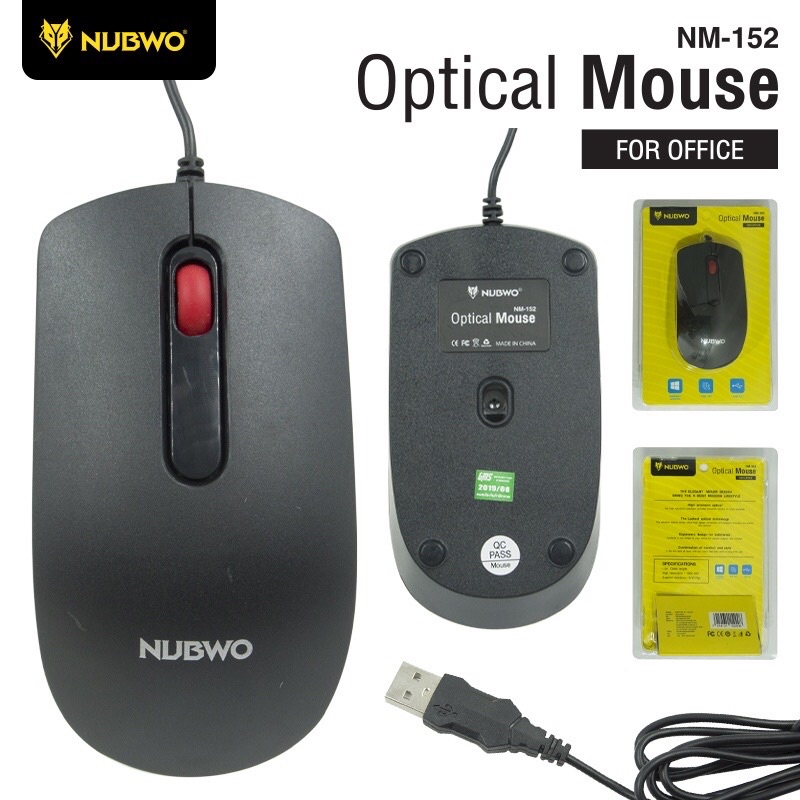 MOUSE USB เมาส์ออปติคอ NUBWO NM-152 สีดำ