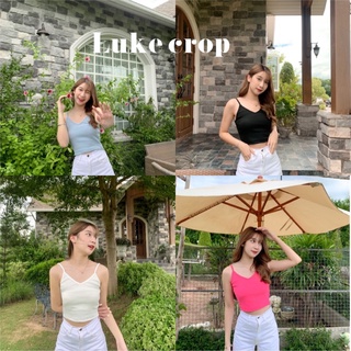 Luke crop 🌷❤️สายเดี่ยวคอวีผ้าริบร่องอย่างดีไม่ย้วย