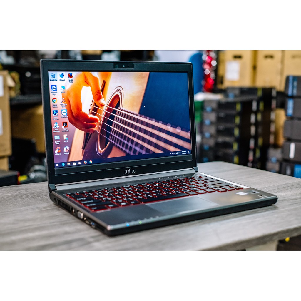 (ผ่อน 0%) โน๊ตบุ๊คมือสอง โน๊ตบุ๊คทำงาน FUJITSU LIFEBOOK E736 i5-Gen6 แรม 4 gb HDD 500 Gb จอ 13.3 นิ้