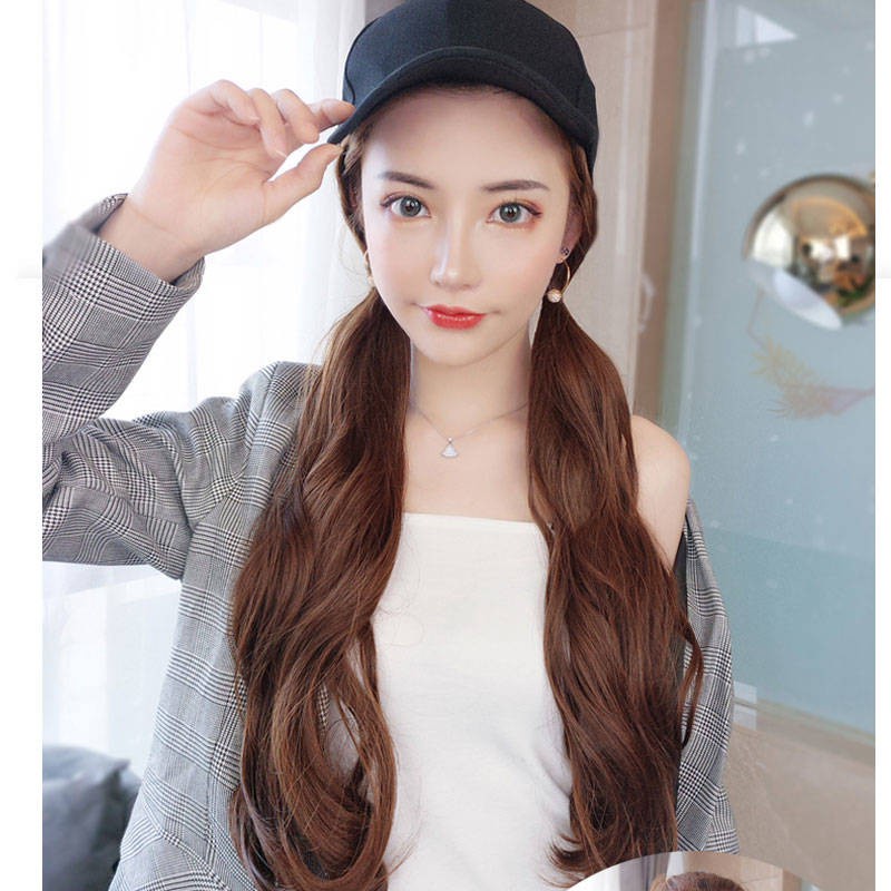 betterNEWWig Female Long Curly Hair Hat One Big Wave Full Head