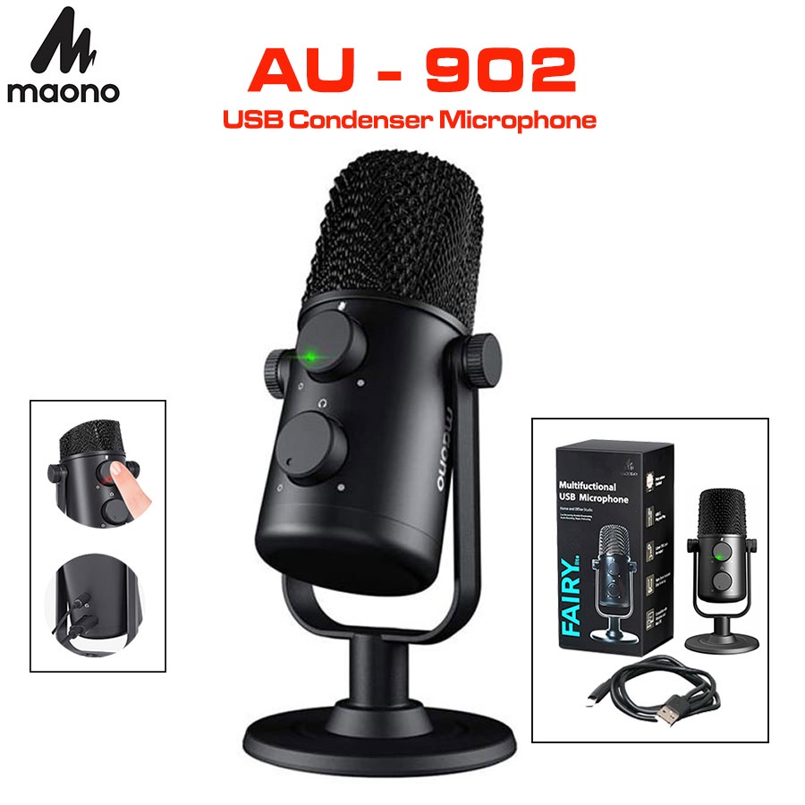 Maono AU-902 USB Condenser Podcast Microphone [รับประกัน1ปี]