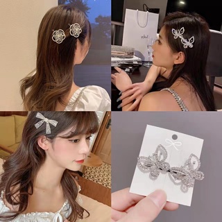 กิ๊บติดผมโบว์มุกเกาหลี rhinestone หน้าม้า กิ๊บติดผมผู้หญิง